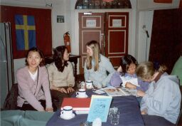 chatting in a coffeebar chatting in a coffeebar